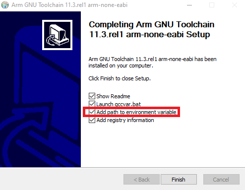 Arm GNU tools installation