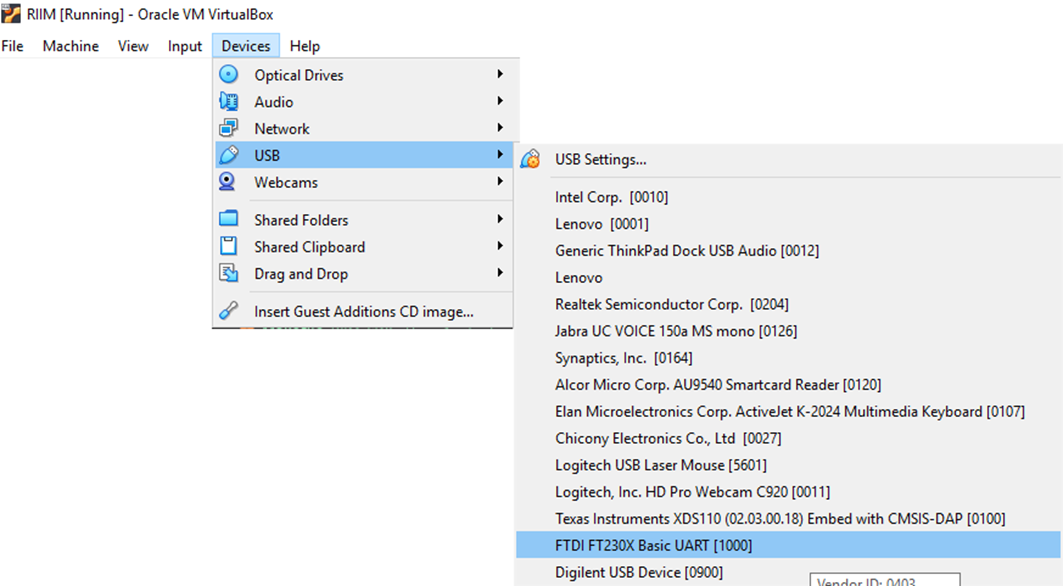 Connect UART in Linux VM