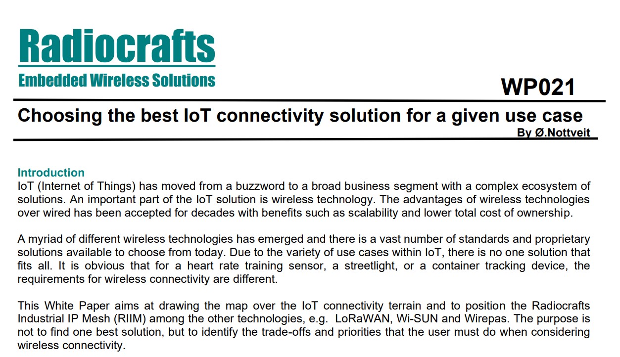 Connectivity Solutions For A Given Use Case Introduction