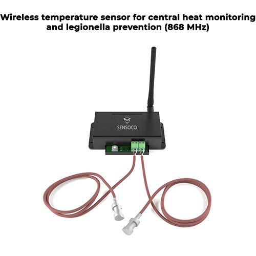 Wireless temperature sensor for central heat monitoring and legionella prevention (868 MHz)